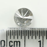 0.70 Ct Natural Loose Diamond, Round Brilliant Cut, Salt And Pepper Diamond, Black Gray Diamond, Rustic Diamond, Round Cut Diamond L5021