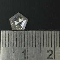 1.28 CT Natural Loose Diamond, Pentagon Cut Diamond, Grey Diamond, Grey Loose Pentagon Diamond, Rose Cut Diamond, Rustic Diamond KDL9877