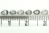 Natural Loose Pear Salt And Pepper Diamond Black Grey Color 0.83 CT 3.90 MM Pear Shape Rose Cut Diamond L1251