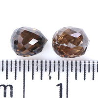 Natural Loose briolette Brown Color Diamond 0.98 CT 4.30 MM Drop Shape Rose Cut Diamond L171
