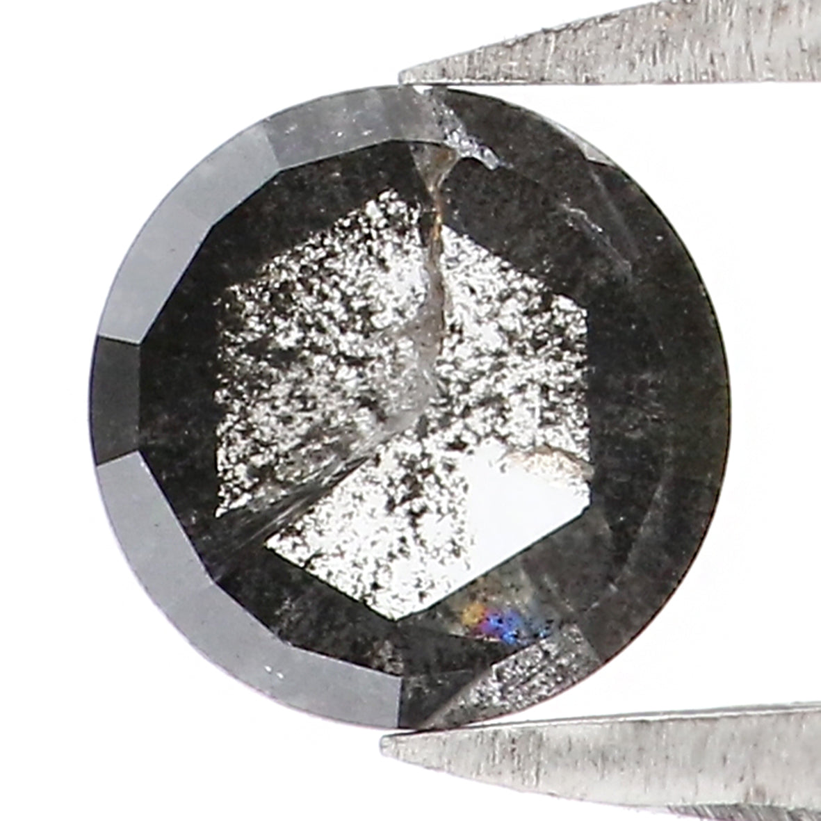 0.51 CT Natural Loose Round Rose Cut Diamond Salt And Pepper Round Diamond 5.20 MM Natural Loose Black Grey Color Rose Cut Diamond LQ5981