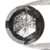 Natural Loose Rose Cut Salt And Pepper Diamond Black Grey Color 0.51 CT 5.20 MM Round Rose Cut Shape Diamond L5981