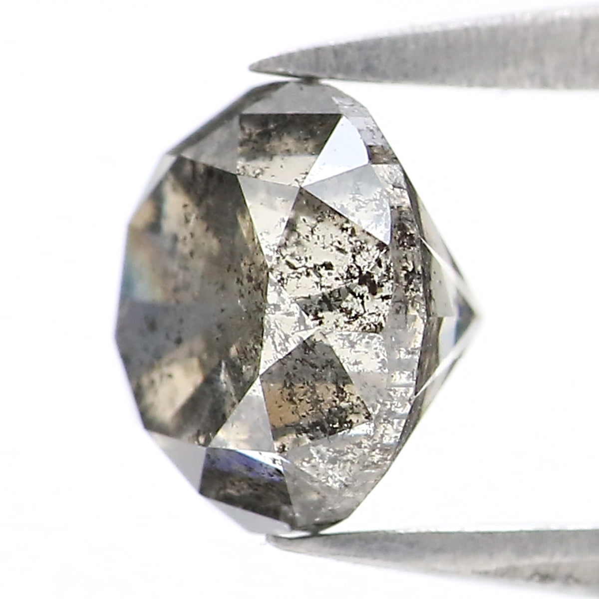 1.51 CT Natural Loose Round Shape Diamond Black Grey Color Round Cut Diamond 6.60 MM Salt And Pepper Round Brilliant Cut Diamond QL8399