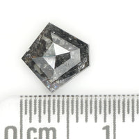 1.10 CT Natural Loose Diamond, Pentagon Cut Diamond, Salt And Pepper Diamond, Black Gray Diamond, Pentagon Shape, Rose Cut Diamond, KDL601