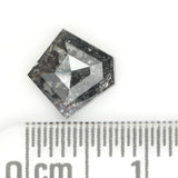 1.10 CT Natural Loose Diamond, Pentagon Cut Diamond, Salt And Pepper Diamond, Black Gray Diamond, Pentagon Shape, Rose Cut Diamond, KDL601