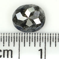 Natural Loose Oval Salt And Pepper Diamond Black Grey Color 0.96 CT 6.40 MM Oval Shape Rose Cut Diamond L1328