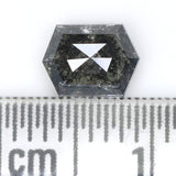 Natural Loose Hexagon Salt And Pepper Diamond Black Grey Color 0.83 CT 6.50 MM Hexagon Shape Rose Cut Diamond KDL1503