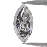 Natural Loose Marquise Salt And Pepper Diamond Black Grey Color 0.39 CT 6.48 MM Marquise Shape Rose Cut Diamond KR2567