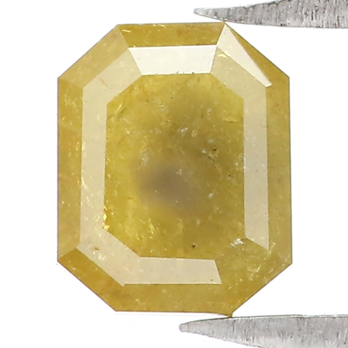 0.76 CT Natural Loose Emerald Shape Diamond Yellow Color Emerald Cut Diamond 5.75 MM Natural Yellow Color Emerald Rose Cut Diamond LQ1959