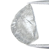Natural Loose Slice Salt And Pepper Diamond Black Grey Color 0.56 CT 12.30 MM Slice Shape Rose Cut Diamond KR1238