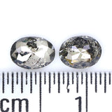 Natural Loose Oval Salt And Pepper Diamond Black Grey Color 0.54 CT 4.65 MM Oval Shape Rose Cut Diamond KR2321