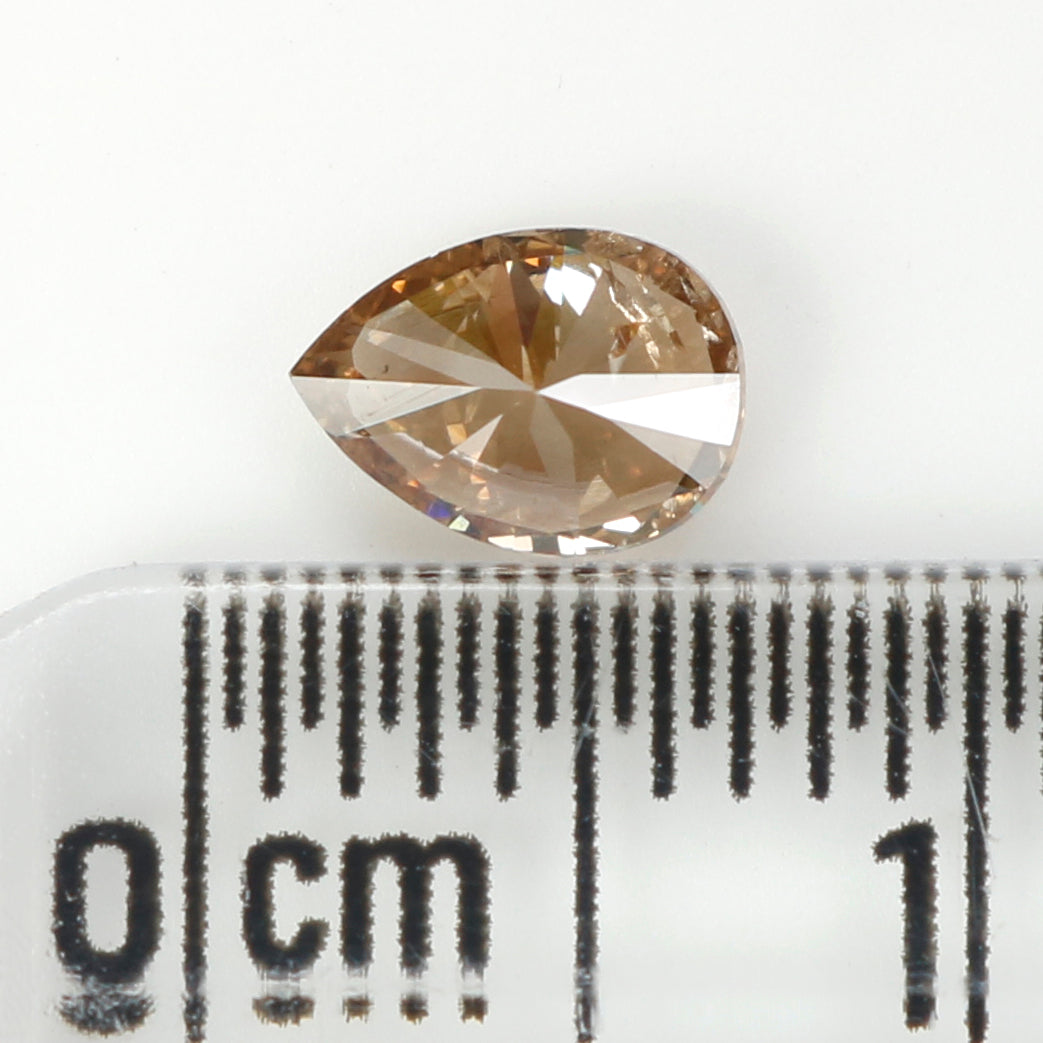 0.44 Ct Natural Loose Pear Shape Diamond Brown Color Pear Cut Diamond 5.90 MM Natural Loose Brown Color Pear Brilliant Cut Diamond LQ669