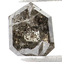 Natural Loose Shield Salt And Pepper Diamond Black Grey Color 0.69 CT 5.30 MM Shield Shape Rose Cut Diamond L7095