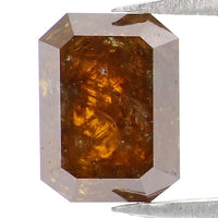 Natural Loose Emerald Shape Brown Color Diamond 1.69 CT 7.60 MM Emerald Shape Rose Cut Diamond L367