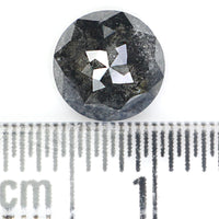 Natural Loose Round Rose Cut Salt And Pepper Diamond Black Grey Color 1.23 CT 6.80 MM Rose Cut Shape Diamond L1167
