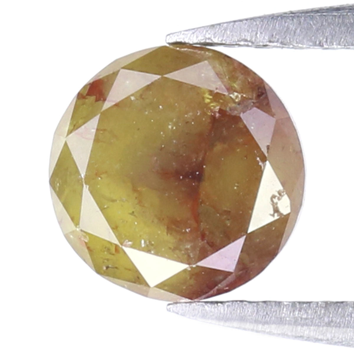 Natural Loose Rose Cut Yellow Brown Color Diamond 1.33 CT 5.90 MM Round Rose Cut Shape Diamond L8848