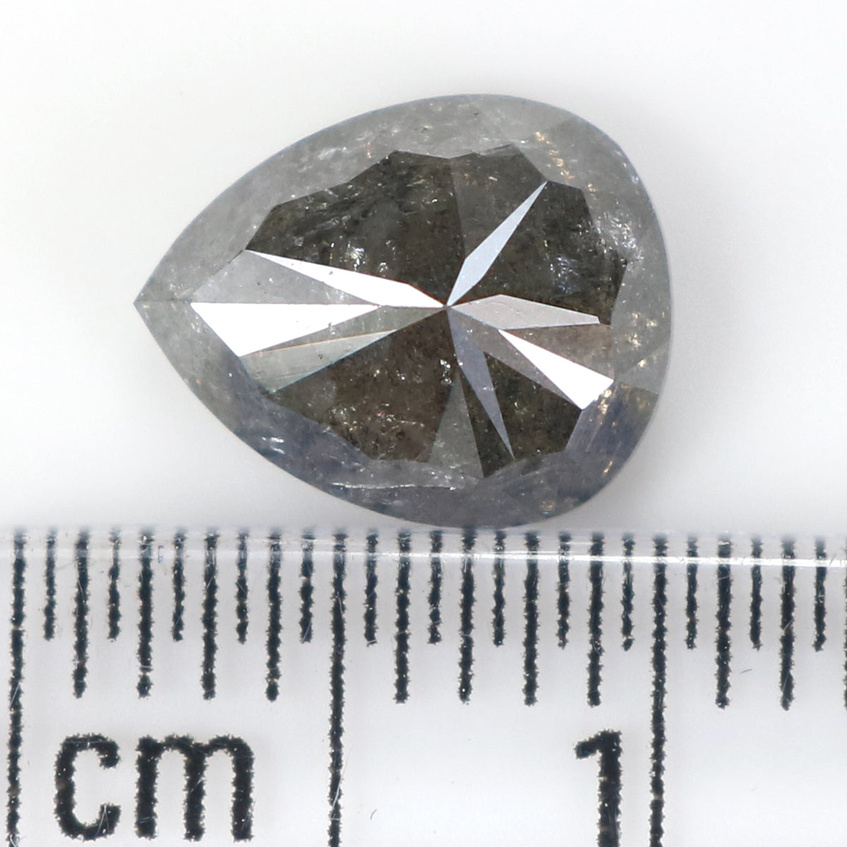 1.58 CT Natural Loose Pear Shape Diamond Salt And Pepper Pear Shape Diamond 8.45 MM Black Grey Color Pear Brilliant Cut Diamond QL1666