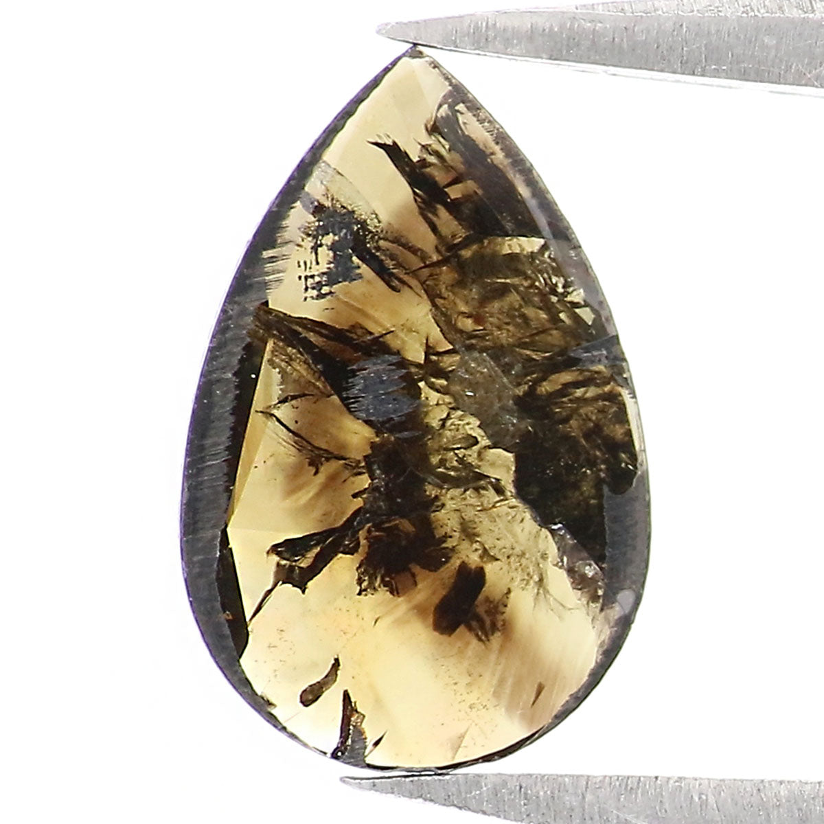 0.85 CT Natural Loose Pear Shape Diamond Brown Color Pear Cut Diamond 9.70 MM Natural Loose Grey Color Diamond Pear Rose Cut Diamond KQ1715
