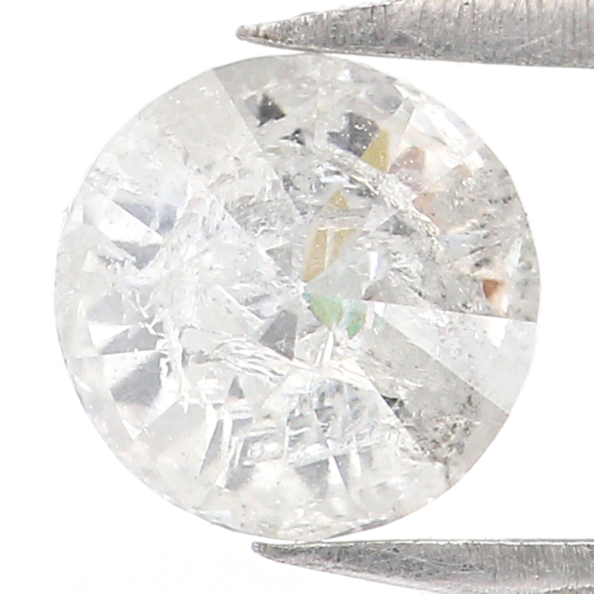 0.79 CT Natural Loose Round Shape Diamond Salt And Pepper Round Cut Diamond 5.60 MM Natural Black Grey Round Brilliant Cut Diamond LQ478