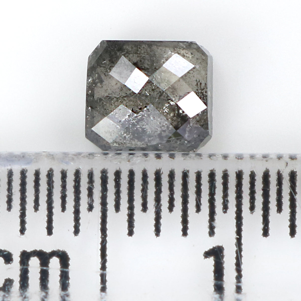 0.61 CT Natural Loose Square Shape Diamond Salt And Pepper Square Diamond 4.65 MM Natural Black Grey Color Square Rose Cut Diamond LQ1747