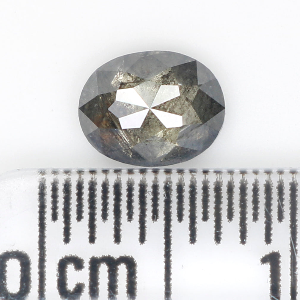 0.58 Ct Natural Loose Oval Shape Diamond Black Grey Color Oval Cut Diamond 5.90 MM Natural Loose Salt and Pepper Oval Shape Diamond QL614