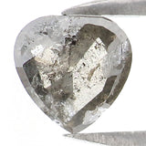 Natural Loose Heart Salt And Pepper Diamond Black Grey Color 5.50 CT 0.66 MM Heart Shape Rose Cut Diamond KDL8267