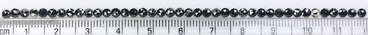 Natural Loose Round Rose Cut Diamond Black Color 4.36 CT 2.90 MM Rose Cut Shape Diamond L1766