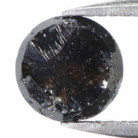 Natural Loose Rose Cut Black Grey Color Diamond 1.48 CT 6.50 MM Round Rose Cut Shape Diamond KR909