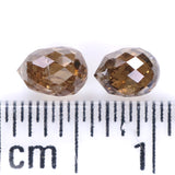 Natural Loose briolette Brown Color Diamond 0.78 CT 4.20 MM Drop Shape Rose Cut Diamond L9890