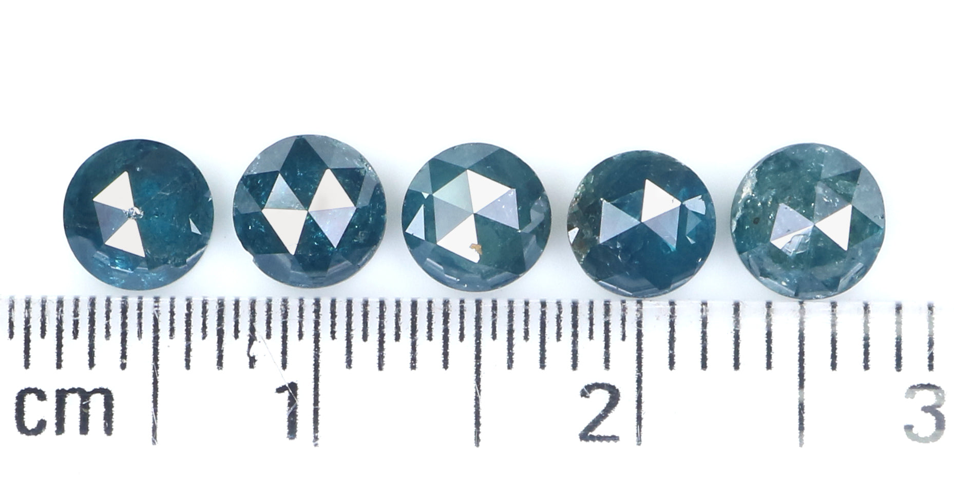 Natural Loose Rose Cut Blue Color Diamond 2.65 CT 4.59 MM Round Rose Cut Shape Diamond L2379