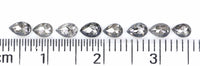 Natural Loose Pear Salt And Pepper Diamond Black Grey Color 0.93 CT 3.50 MM Pear Shape Rose Cut Diamond L1295