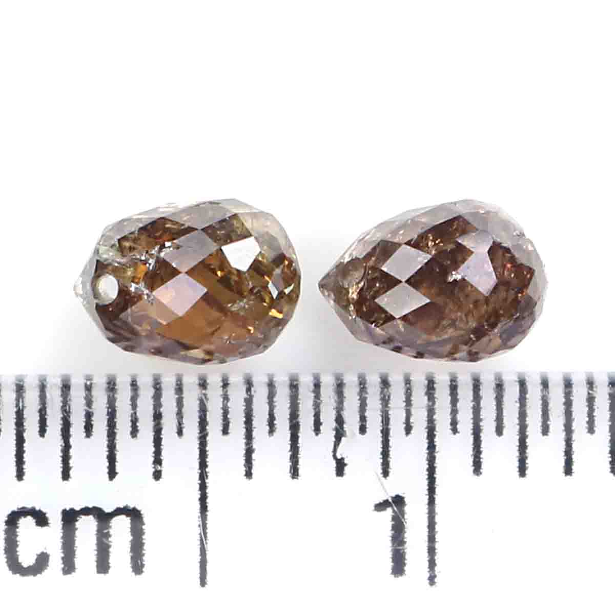 1.07 Ct Natural Loose Briolette Shape Diamond Brown Color Drop Diamond 4.90 MM Natural Loose Diamond Brown Briolette Cut Diamond LQ9993