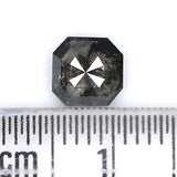 Natural Loose Emerald Salt And Pepper Diamond Black Grey Color 0.86 CT 5.90 MM Emerald Shape Rose Cut Diamond L6485