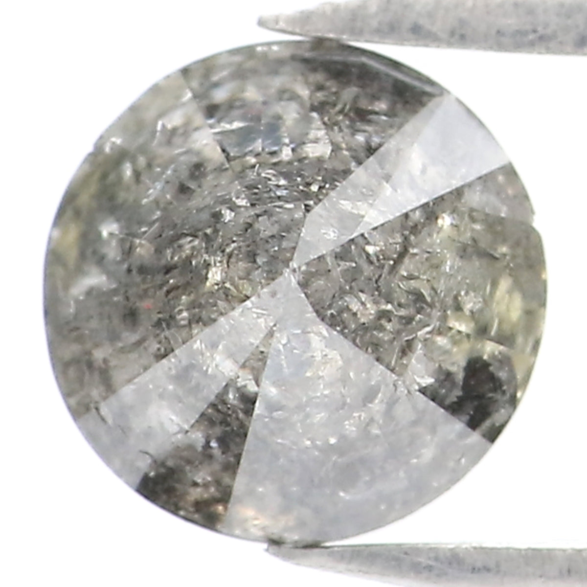 Natural Loose Round Salt And Pepper Diamond Black Grey Color 0.96 CT 6.00 MM Round Brilliant Cut Diamond L2031