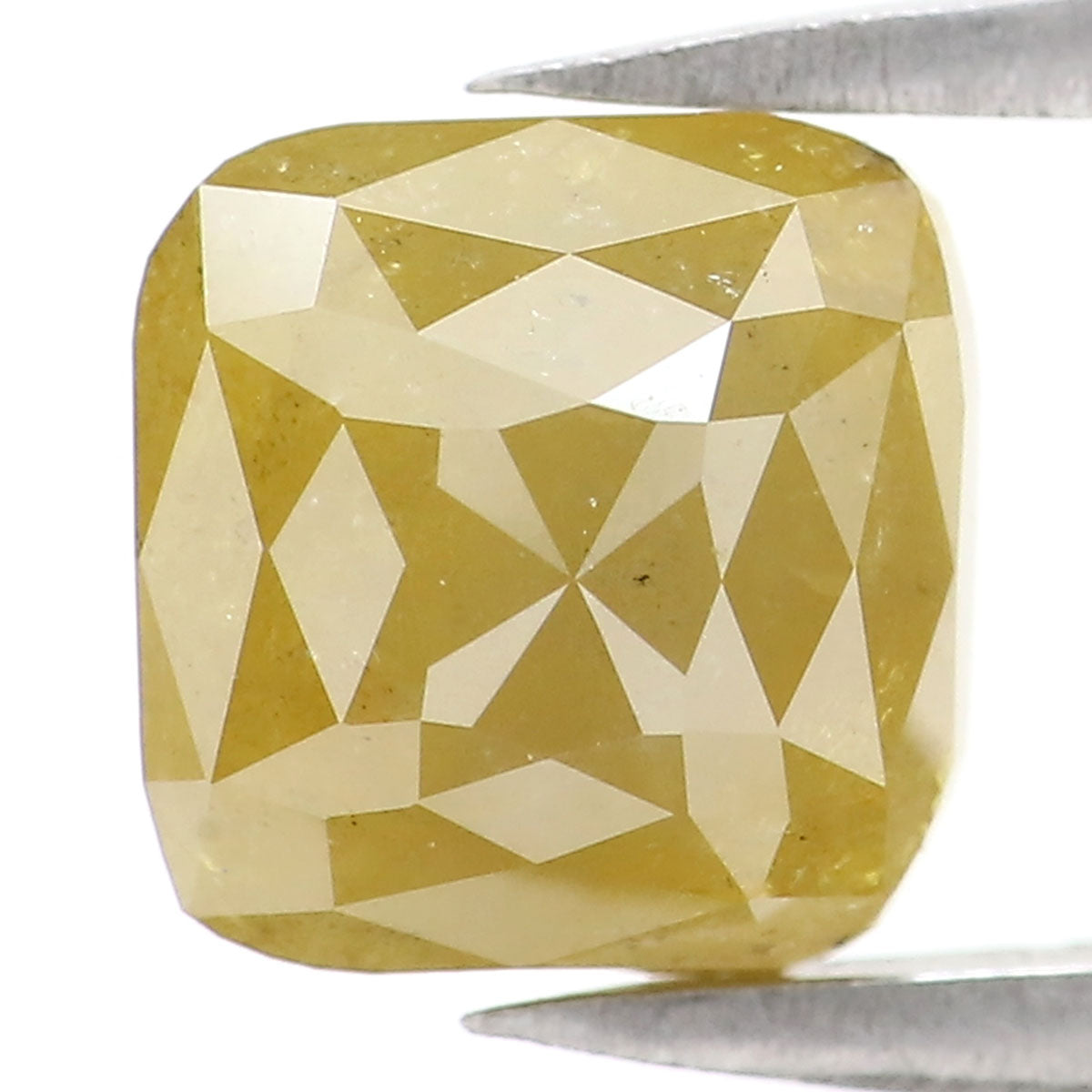 2.27 CT Natural Loose Cushion Shape Diamond Yellow Color Cushion Diamond 7.00 MM Natural Loose Yellow Color Cushion Rose Cut Diamond LQ5005