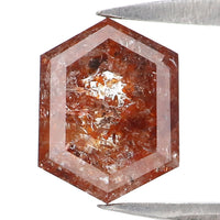 Natural Loose Hexagon Brown Color Diamond 1.60 CT 7.96 MM Hexagon Shape Rose Cut Diamond L2561
