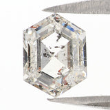Natural Loose Hexagon Diamond White - G Color 1.00 CT 6.90 MM Hexagon Shape Rose Cut Diamond KDL2676