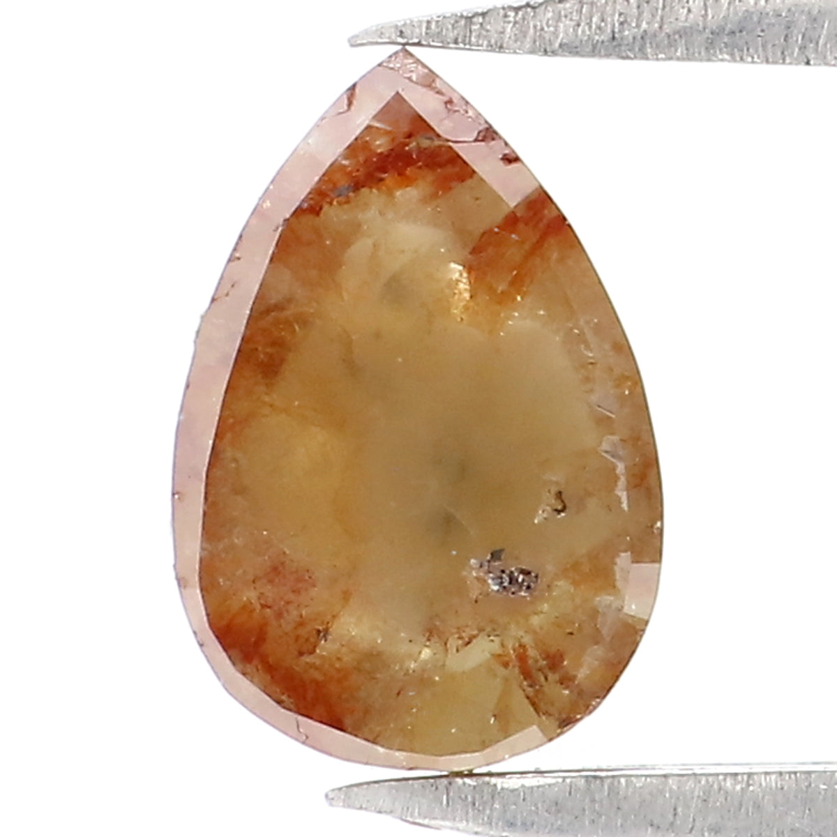 0.68 CT Natural Loose Pear Shape Diamond Brown Color Pear Cut Diamond 6.75 MM Natural Loose Brown Color Diamond Pear Rose Cut Diamond LQ1993