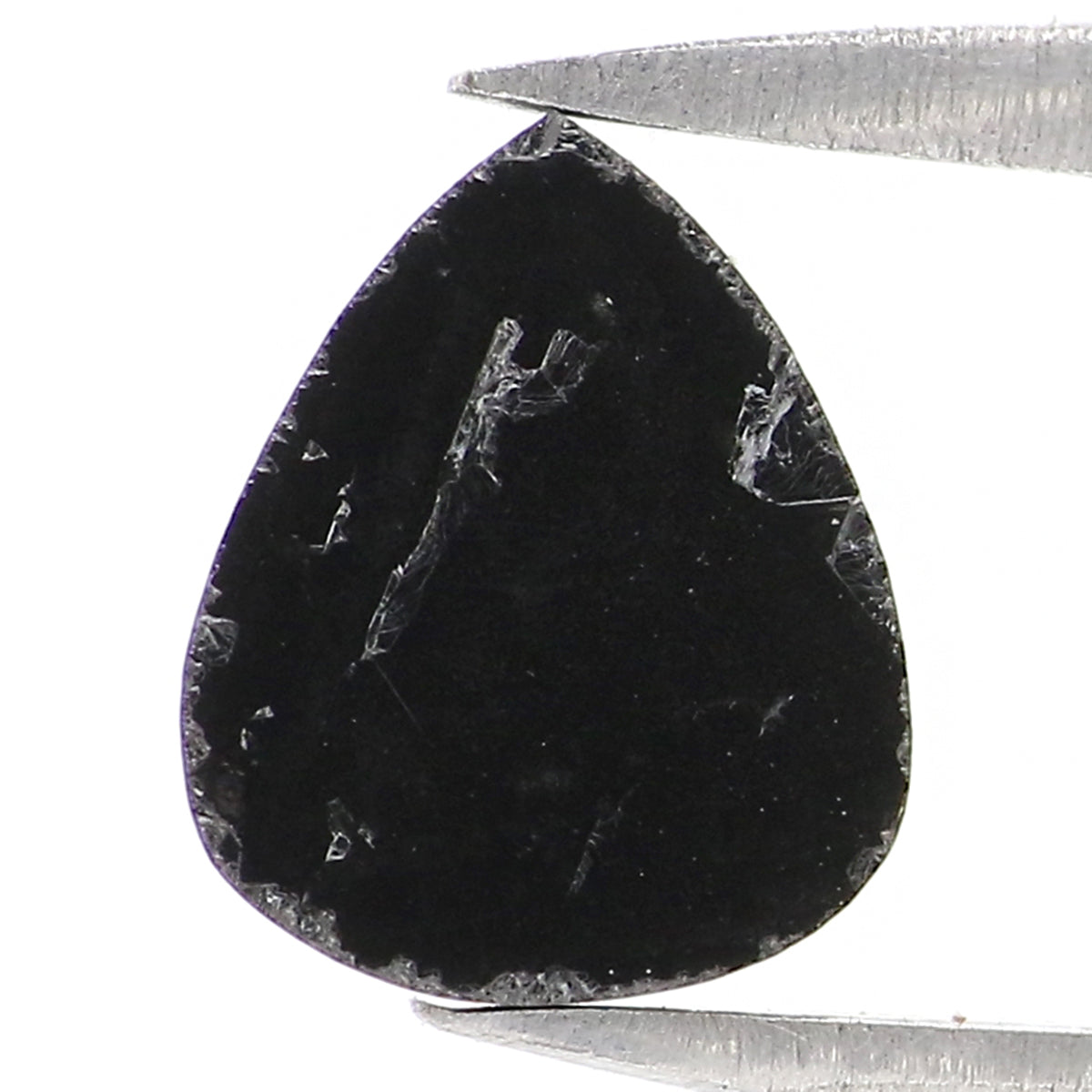 Natural Loose Pear Diamond Black Color 0.69 CT 7.41 MM Pear Shape Rose Cut Diamond L2632