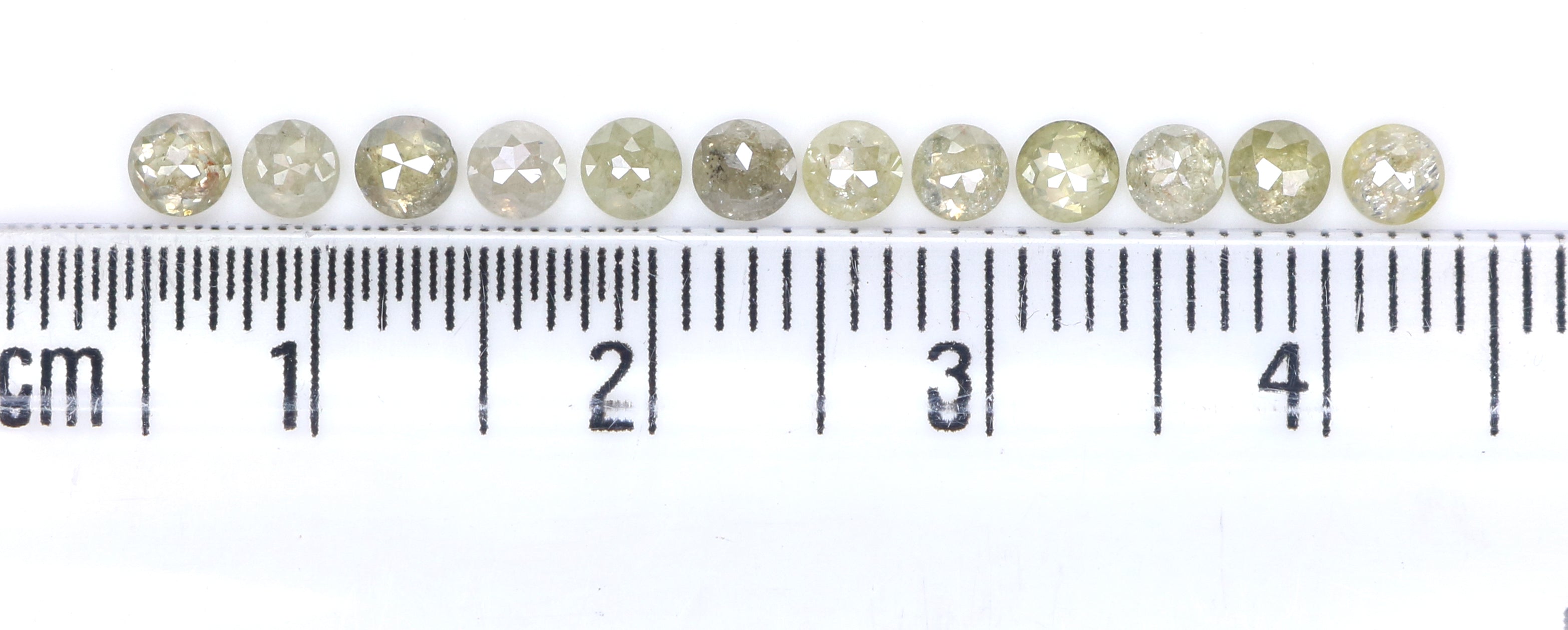 1.65 CT Natural Loose Round Rose Cut Diamond Grey Color Round Shape Diamond 3.05 MM Natural Loose Green Color Round Rose Cut Diamond KQ950