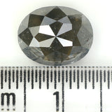 Natural Loose Oval Salt And Pepper Diamond Black Grey Color 3.09 CT 9.90 MM Oval Shape Rose Cut Diamond KDL1145