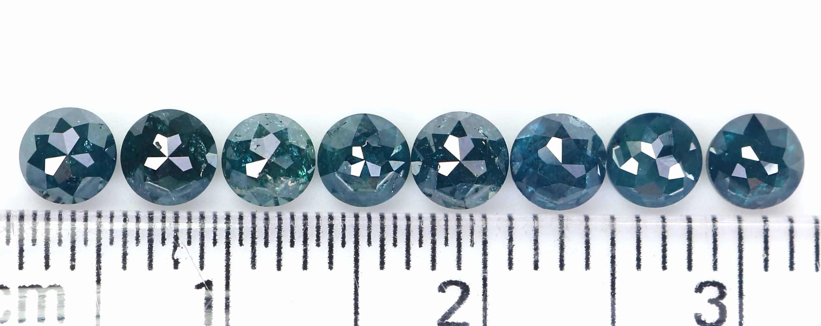 2.33 CT Natural Loose Round Rose Cut Diamond Blue Color Round Cut Diamond 3.65 MM Natural Blue Color Diamond Round Rose Cut Diamond KQ2546