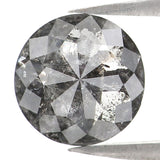 Natural Loose Round Rose Cut Salt And Pepper Diamond Black Grey Color 2.32 CT 8.54 MM Rose Cut Shape Diamond KDL2435