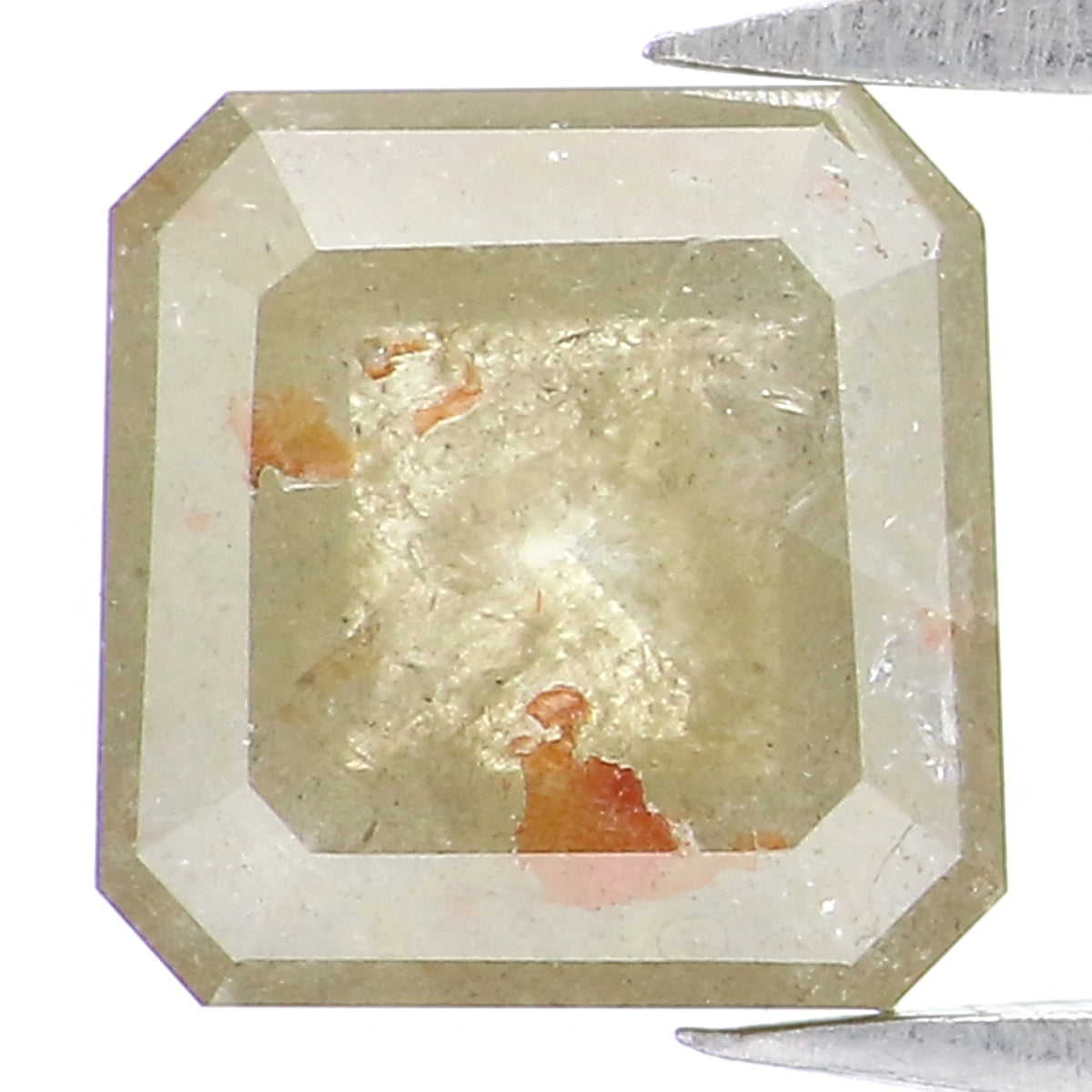 1.47 CT Natural Loose Radiant Shape Diamond Yellow Color Radiant Cut Diamond 6.40 MM Natural Grey Color Radiant Rose Cut Diamond LQ9427