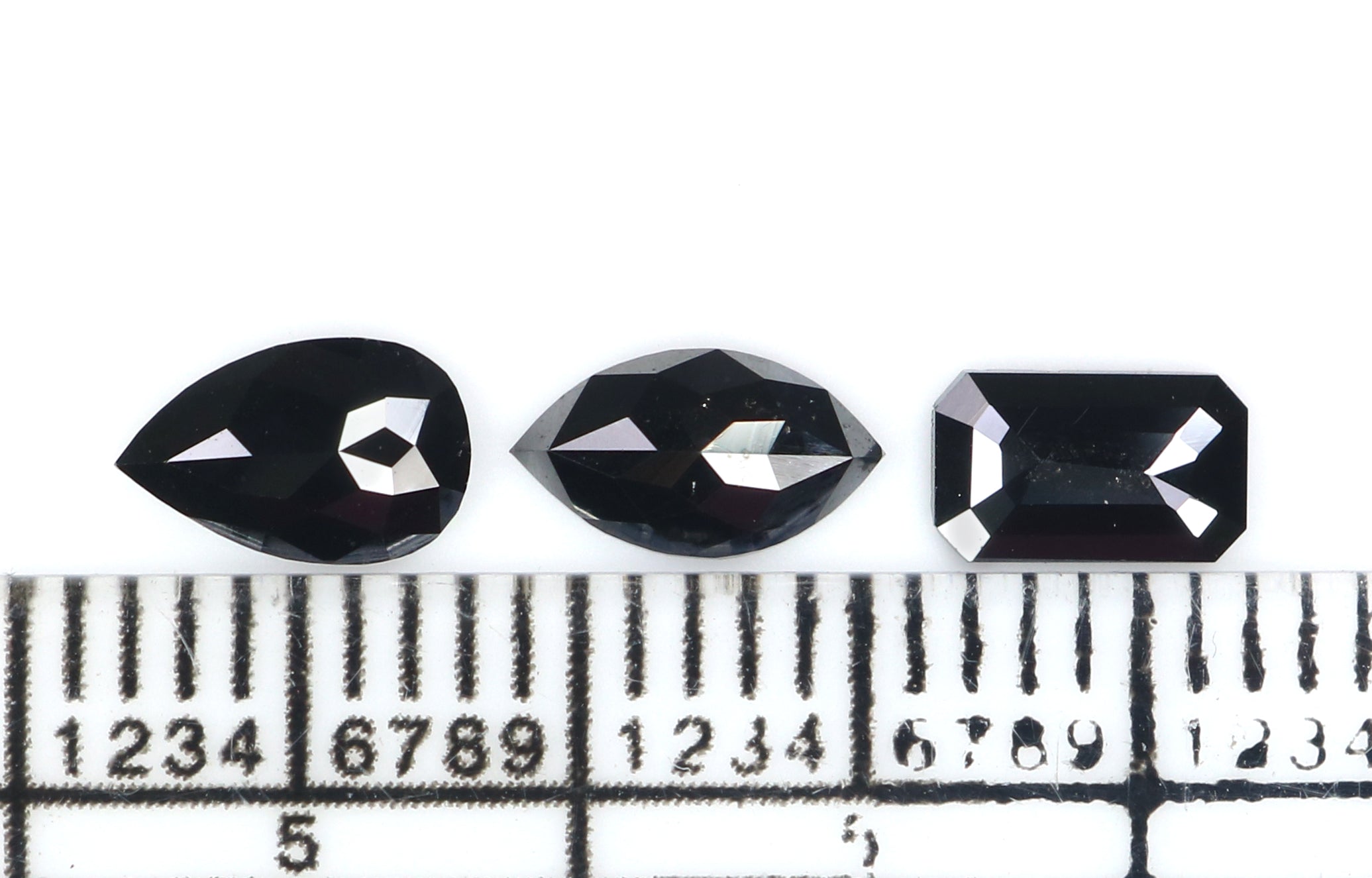 1.04 CT Natural Loose Mix Shape Diamond Black Color Mix Shape Diamond 6.75 MM Natural Loose Black Color Mix Shape Rose Cut Diamond KQ2639