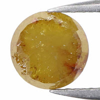 Natural Loose Rose Cut Yellow Color Diamond 1.74 CT 6.80 MM Round Rose Cut Shape Diamond L9856
