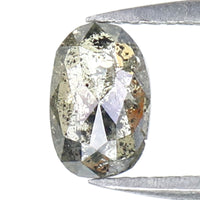 Natural Loose Oval Salt And Pepper Diamond Black Grey Color 0.67 CT 6.95 MM Oval Shape Rose Cut Diamond KR2272