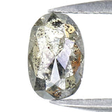 Natural Loose Oval Salt And Pepper Diamond Black Grey Color 0.67 CT 6.95 MM Oval Shape Rose Cut Diamond KR2272