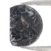 Natural Loose Half Moon Shape Black Color Diamond 0.46 CT 5.95 MM Half Moon Shape Rose Cut Diamond L8892
