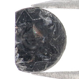 Natural Loose Half Moon Shape Black Color Diamond 0.46 CT 5.95 MM Half Moon Shape Rose Cut Diamond L8892